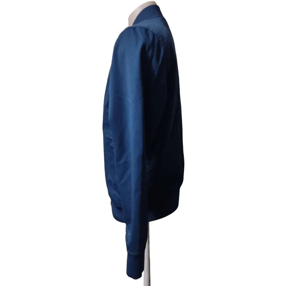 Line Of Trade Bomber Jacket Medium  Men's Lightweight Pockets Blue Full Zip Coat